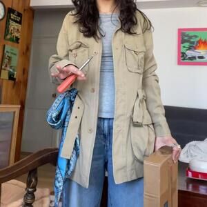 vintage L.L.Bean tan trench coat Size S